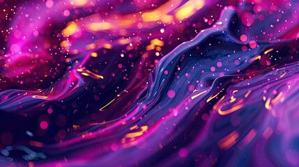 Neon-colored liquid mixing,  mesmerizing psychedelic effect