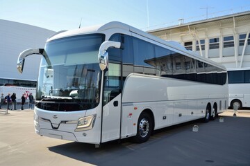 Coaches for Transporting Passengers on the Road for a Holiday Vacation
