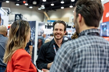 Obraz premium Professional Photography of a brand ambassador representing the brand at a corporate sponsorship or partnership event, networking, Generative AI