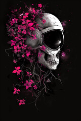 Astronaut Skeleton with flowers