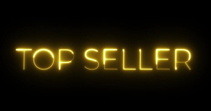 top seller neon text animation