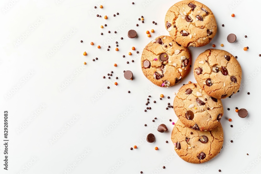 Canvas Prints Top view of cookies on white background