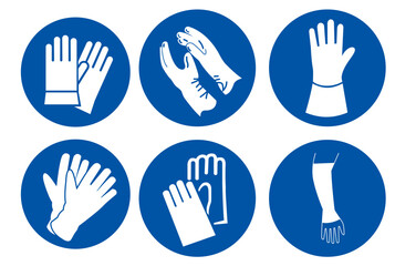 Hand Protection Set Symbol Sign, Vector Illustration, Isolate On White Background Label .EPS10