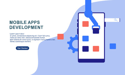 Landing page template for mobile app development