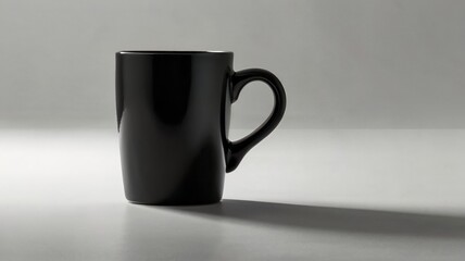 Obraz premium blank black mug mockup isolated on white background, coffee cup mock up cutout on empty backdrop