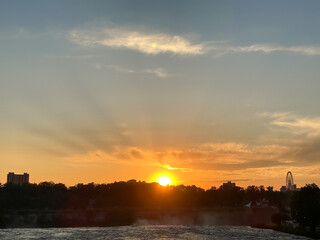 Golden Hour on Niagara Falls in summer