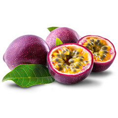 Passion fruit Isolated on A Transparent Background.