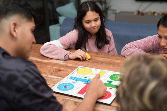 Family board games at home