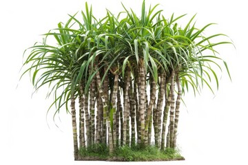 White background isolated sugarcane plant