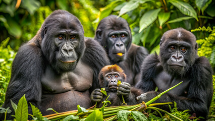 Obraz premium Eastern Gorilla family