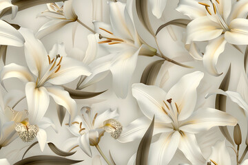 White Minimalistic Orchids and Lilies