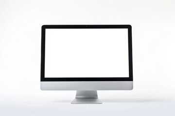White screen computer display front view isolated on white background