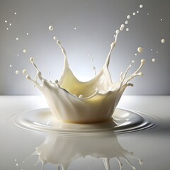 photo of milk splashing on light background