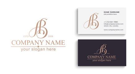 AB logo. BA letter logo template elements. personal monogram. Vector elegant logo. letter AB logo design