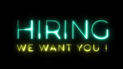 hiring we want you text animation
