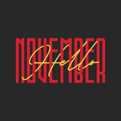 Hello november lettering