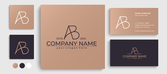 AB logo. BA letter logo template elements. personal monogram. Vector elegant logo. letter AB logo design