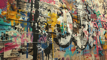 Fototapeta premium Painted pictures on the wall