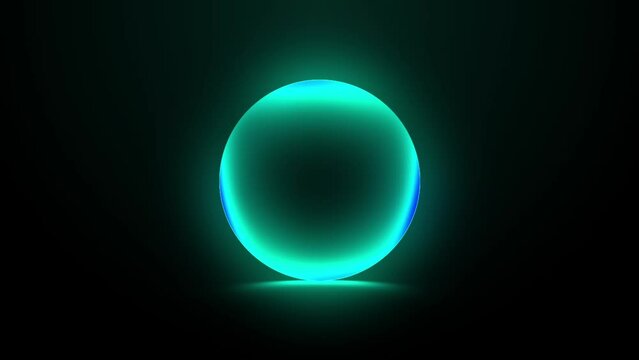 light white glowing ball on a black background, circle light music sound animation