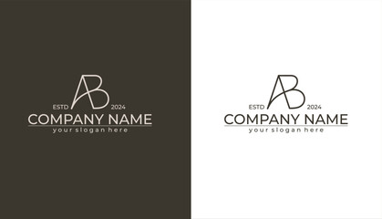 AB logo. BA letter logo template elements. personal monogram. Vector elegant logo. letter AB logo design