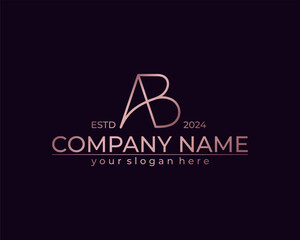 AB logo. BA letter logo template elements. personal monogram. Vector elegant logo. letter AB logo design