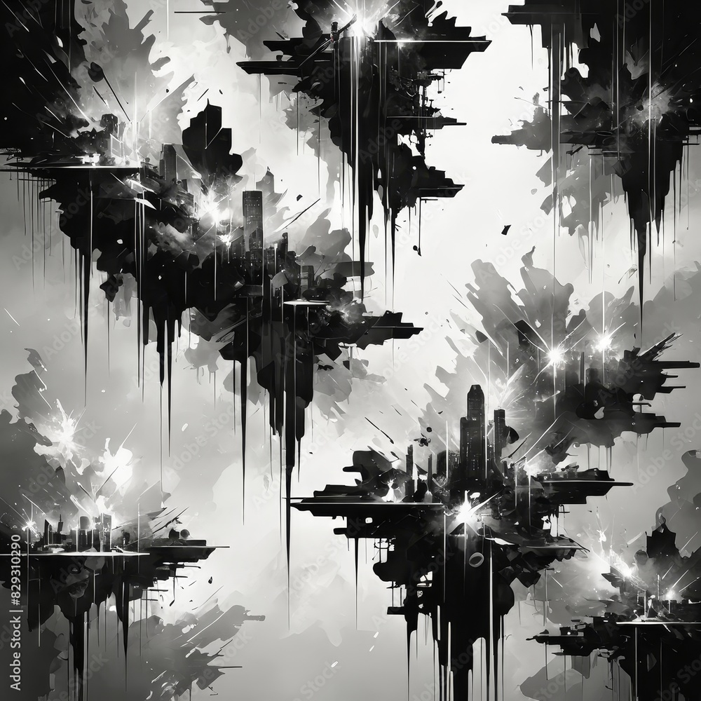 Poster floating cityscape