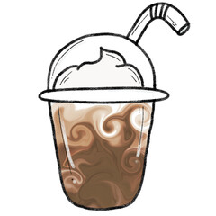 Ice Caffe Mocha cartoon doodle