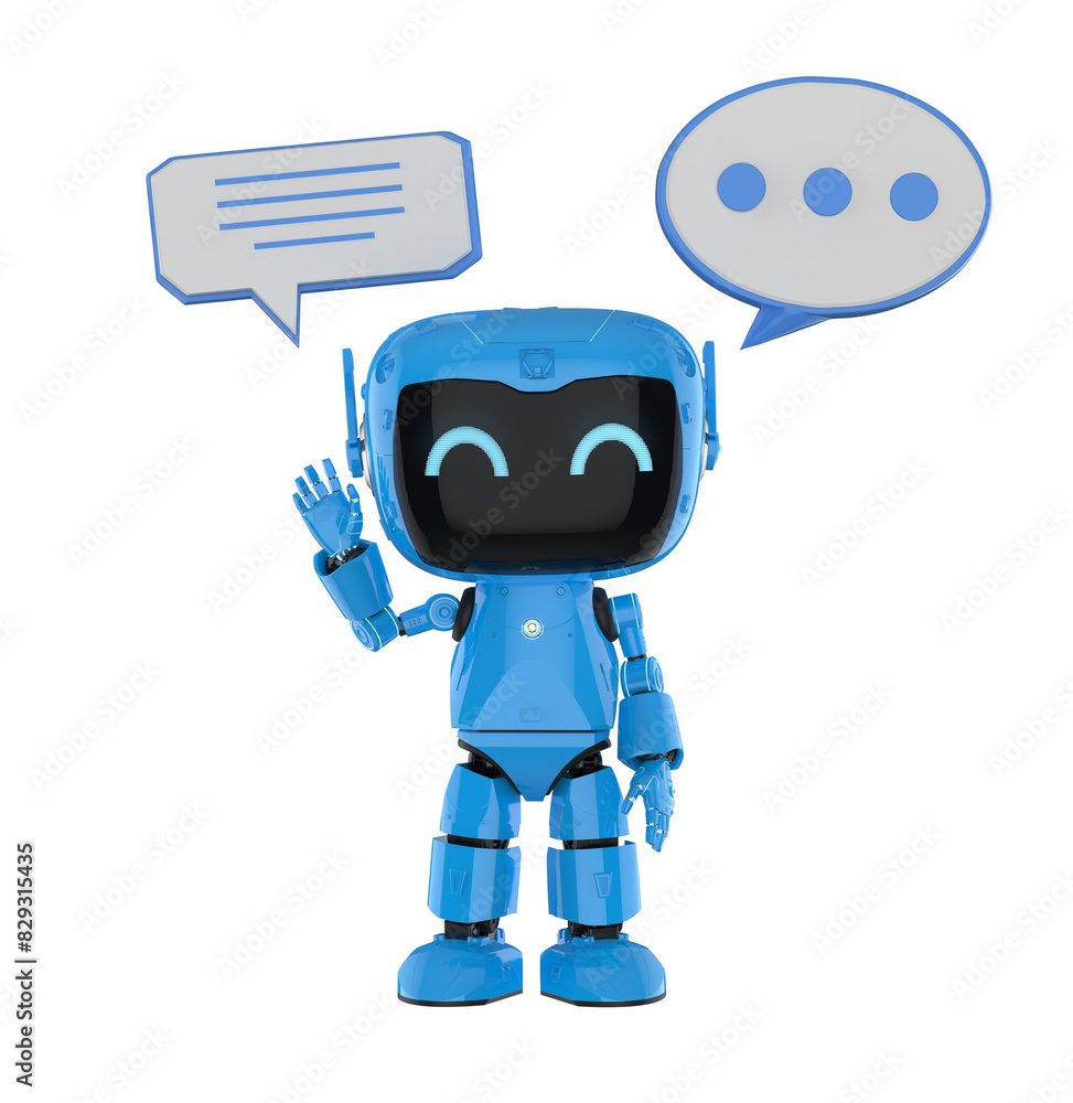Poster personal assistant robot chat with speech bubble