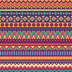 Mexican folk art patterns , colorful tribal pattern background
