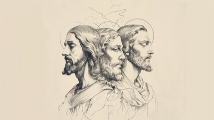 Fototapeta premium Trinity Symbolism: Divine Unity, Biblical Illustration of Oneness, Ideal for Inspirational Use