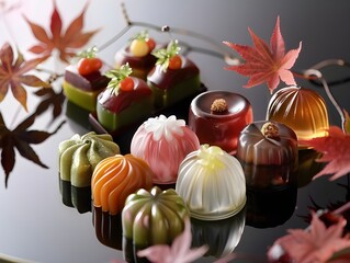 Delicious Japanese Seasonal Treat.
Fresh Japanese Confectionery Image.
Tasty Seasonal Japanese Snack Picture