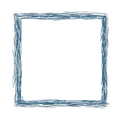 Vector frame in the shape of a square. Doodle style, circle sketch. Geometric frame. Template without description. 