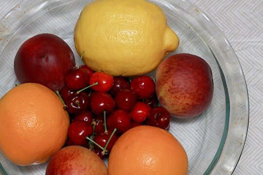 Still Life of Fruit in a glass Bowl