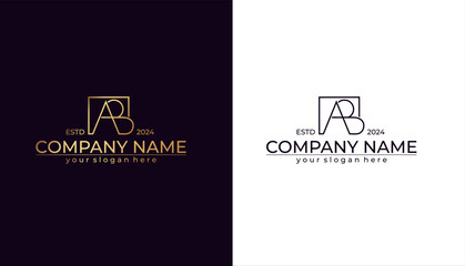 AB logo. BA letter logo template elements. personal monogram. Vector elegant logo. letter AB logo design
