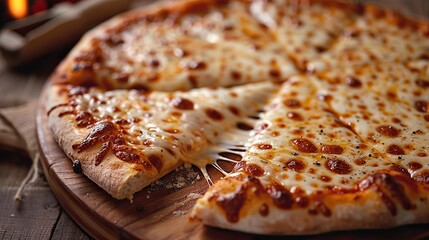 A piping hot pizza straight from the oven, with bubbling cheese.