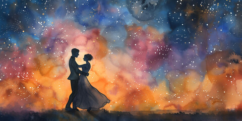 Starlit Dance | Lovers Under the Night Sky"