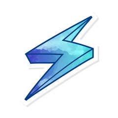 hand drawn thunder doodle in sticker style