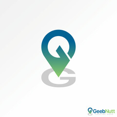 Logo design graphic concept creative premium vector stock abstract letter initial G or GG font point place shadow Related to monogram typography brand