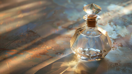 Vintage perfume delicately placed on lace exudes an essence of elegance.
