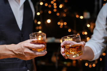 whiskey, for a friendly party in a bar or a restaurant.