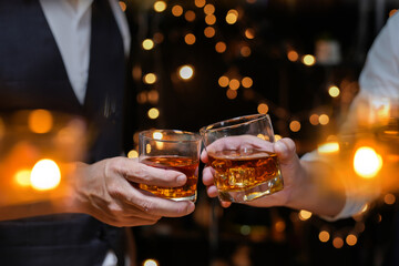 whiskey, for a friendly party in a bar or a restaurant.