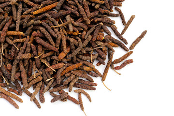 Dried long pepper or Indian long pepper