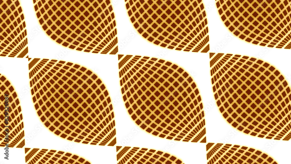 Aufkleber Moving lines of grid pattern creating 3D effect. Design. Moving pattern with circular lines and hypnotic grid inside. Pattern with illusion of movement in pattern on white background