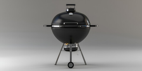 Detailed Kettle BBQ Grill with Lid 