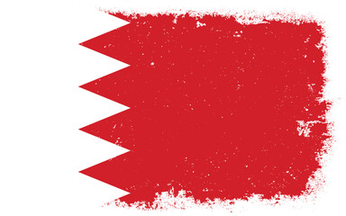 Vintage flat design grunge Bahrain flag background