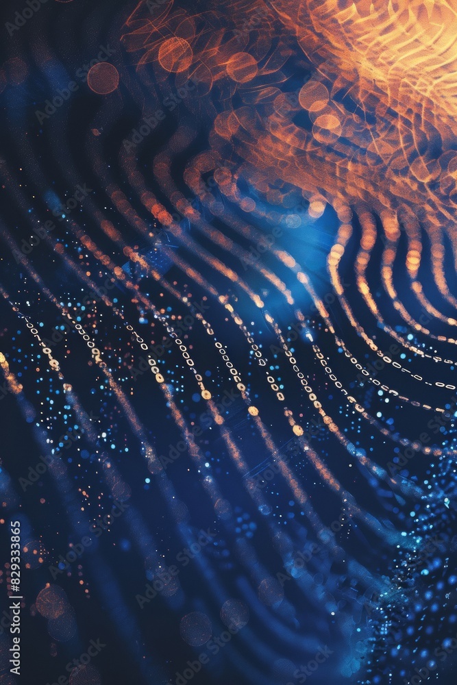 Aufkleber Digital Security Close-Up: Encryption Codes and Blockchain Nodes Illuminating Cybersecurity Concepts