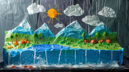 A school science project on the water cycle.