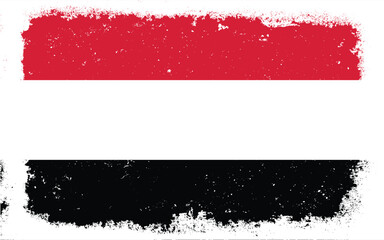 Vintage flat design grunge Yemen flag background