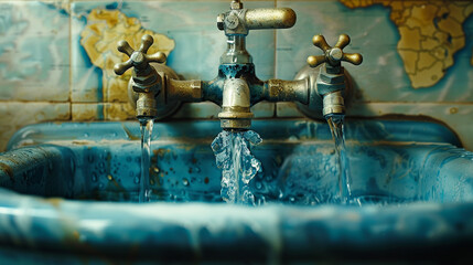 A water conservation poster in a public library.