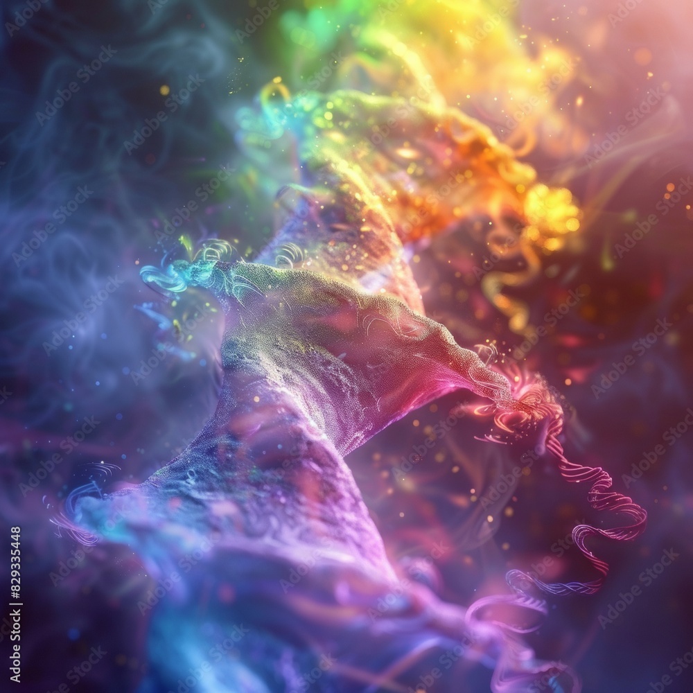 Aufkleber vibrant genetic engineering concept: neon dna strands and codes in a futuristic abstract setting